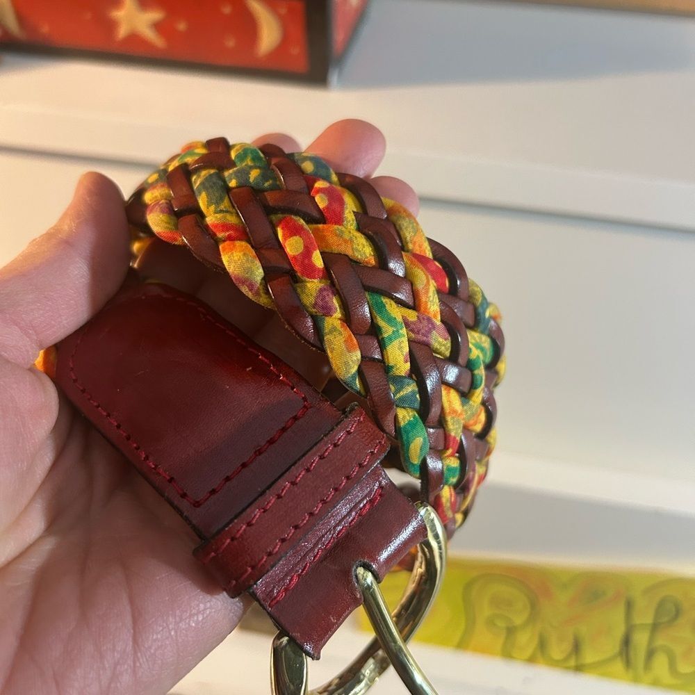 Escada Colorful Braided Belt with Gold Buckle Made in Italy 42 - Picture 14 of 15